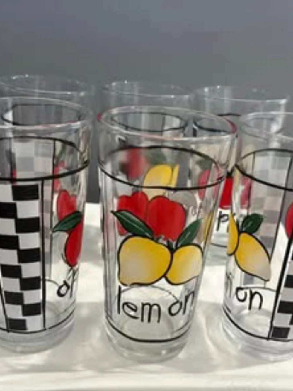 Vintage 7oz juice glasses, KIG Indonesia, set of six